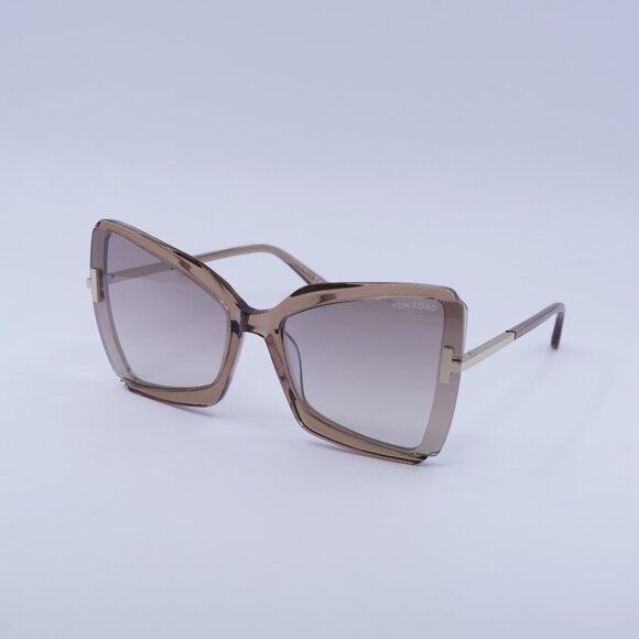 Tom Ford Gia FT0766 57G Sunglasses Gold Butterfly Frame, Brown Lenses main image 5